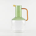 007-15 Luhpar Glass Jug 1L Green Amber Handle Serving Jug