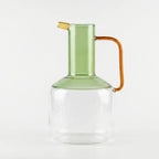 007-15 Luhpar Glass Jug 1L Green Amber Handle Serving Jug