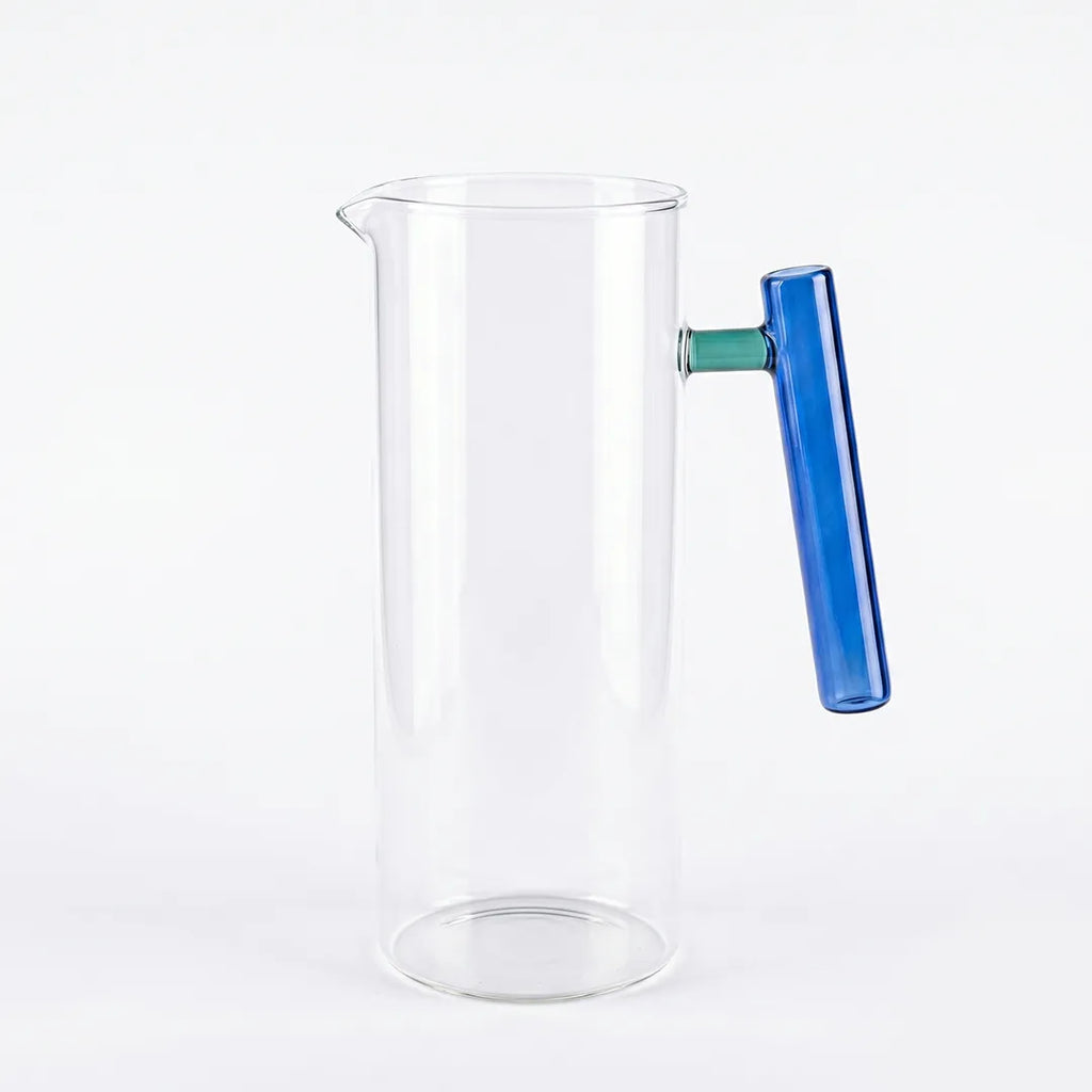 007-19 Luhpar Glass Jug 1.3L Blue Handle Serving Jug