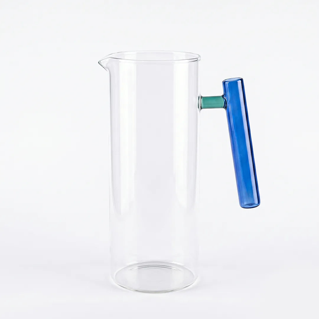 007-19 Luhpar Glass Jug 1.3L Blue Handle Serving Jug
