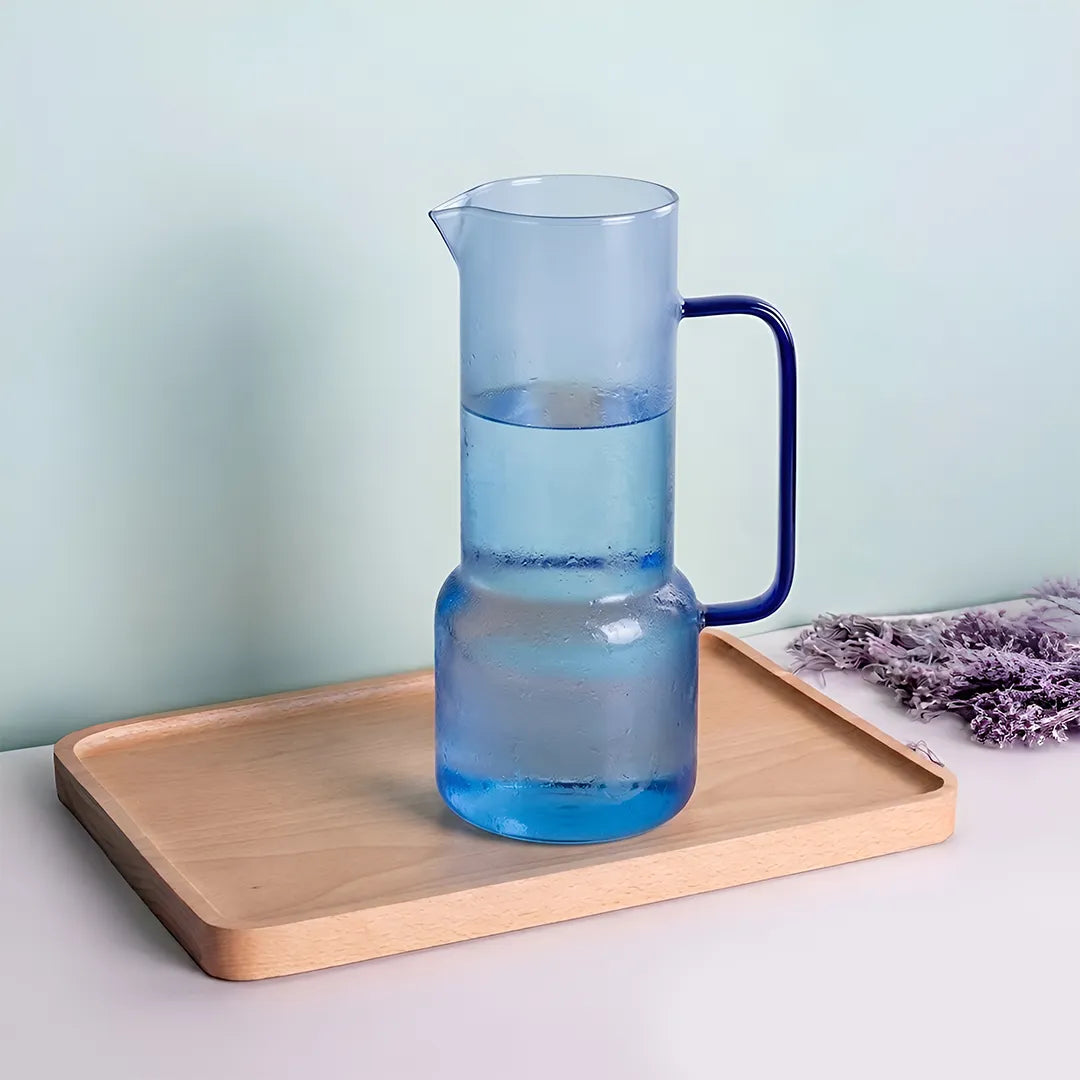 007-20 Luhpar Glass Jug 1.2L Blue Handle Serving Jug