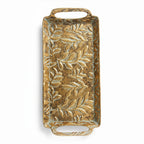 A419-13 Gold Metal Decorative Tray with Handles (Small / Medium)