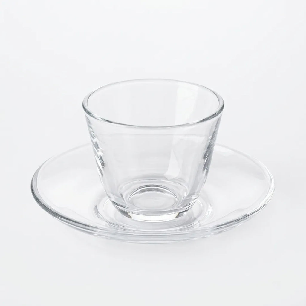 1012B42TK Glassware Set 18 Pieces Tea Cups & Saucers Clear Design