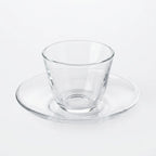 1012B42TK Glassware Set 18 Pieces Tea Cups & Saucers Clear Design