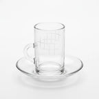 1012B42TK Glassware Set 18 Pieces Tea Cups & Saucers Clear Design