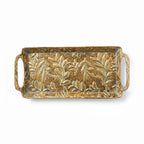 A419-13 Gold Metal Decorative Tray with Handles (Small / Medium)