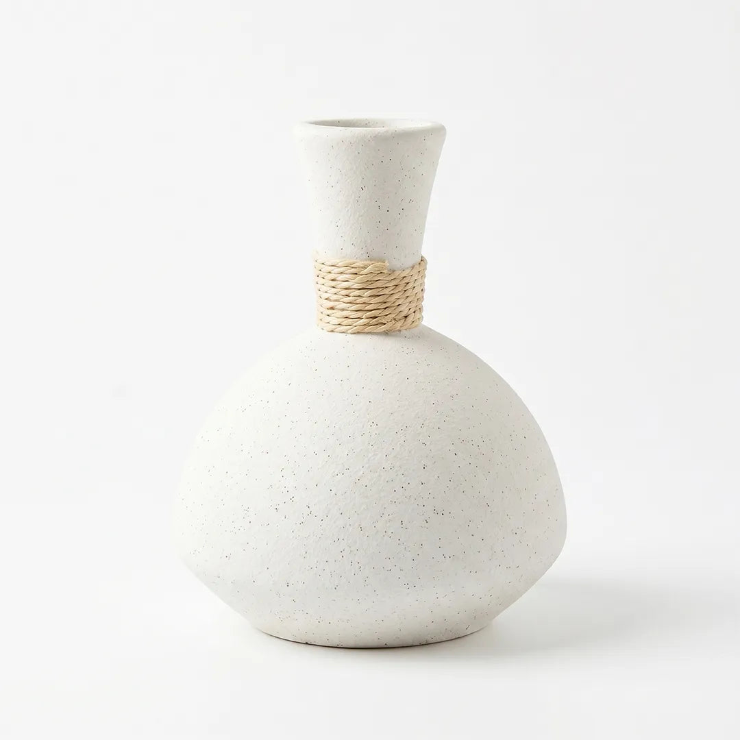 20251024 Ceramic Vase with Rope Neck Beige 26 cm