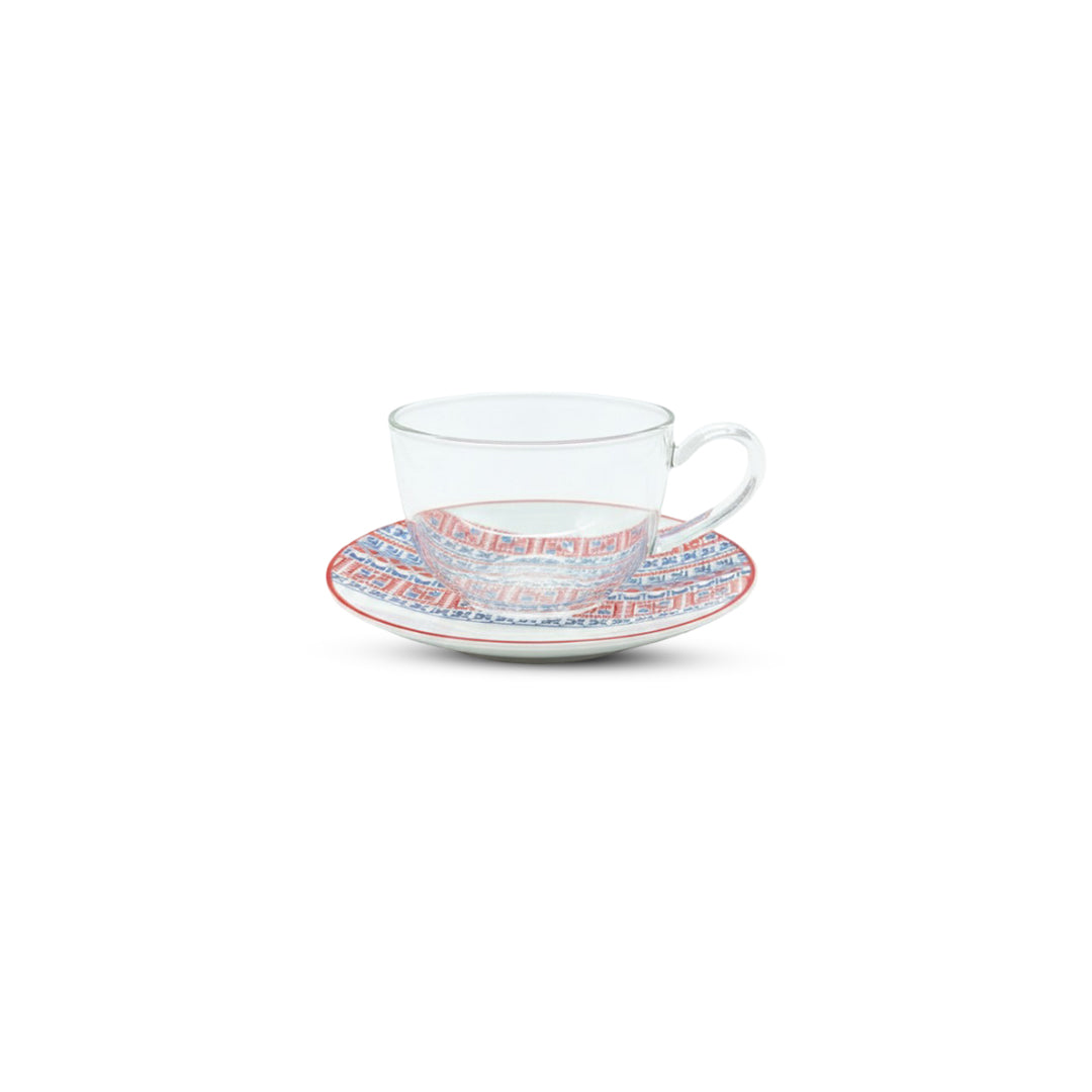 D25110 Tea Glass Cup & Saucer Set 180 ml