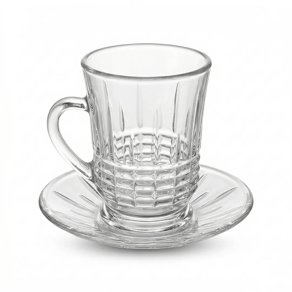 1434B0018 Glassware Set 18 Pieces Tea Cups, Glasses & Saucers
