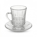 1434B0018 Glassware Set 18 Pieces Tea Cups, Glasses & Saucers