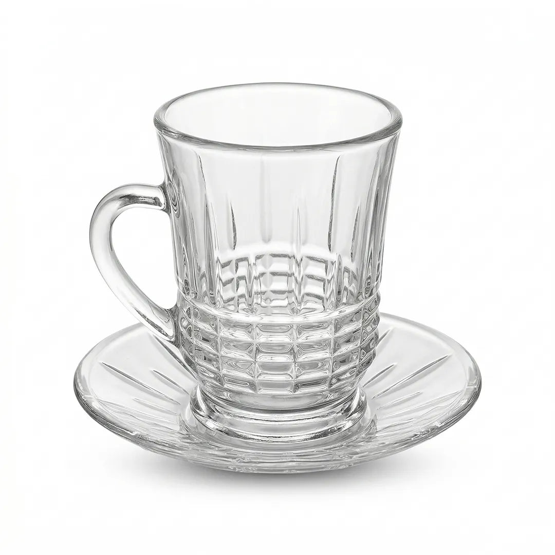 1434B0018 Glassware Set 18 Pieces Tea Cups, Glasses & Saucers
