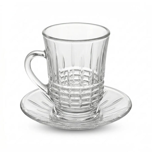 1434B0018 Glassware Set 18 Pieces Tea Cups, Glasses & Saucers