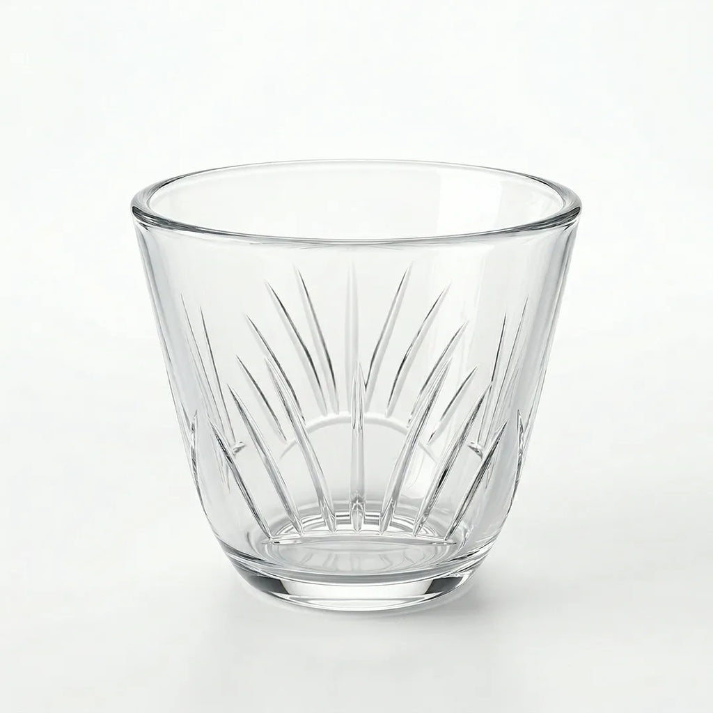 1470B45TK Glassware Set 18 Pieces Tea Cups & Bowls with Wooden Saucers