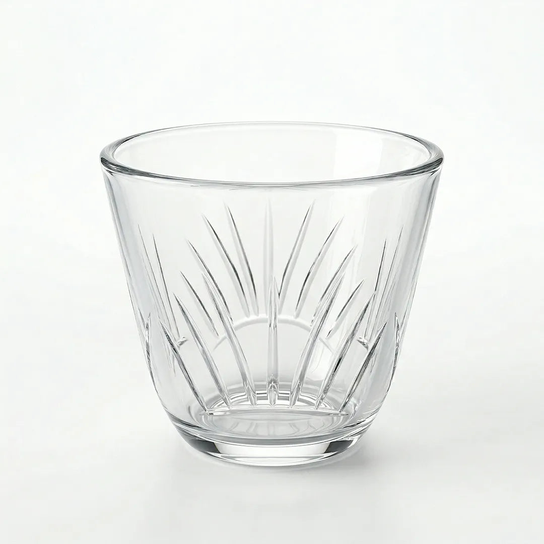 1470B45TK Glassware Set 18 Pieces Tea Cups & Bowls with Wooden Saucers