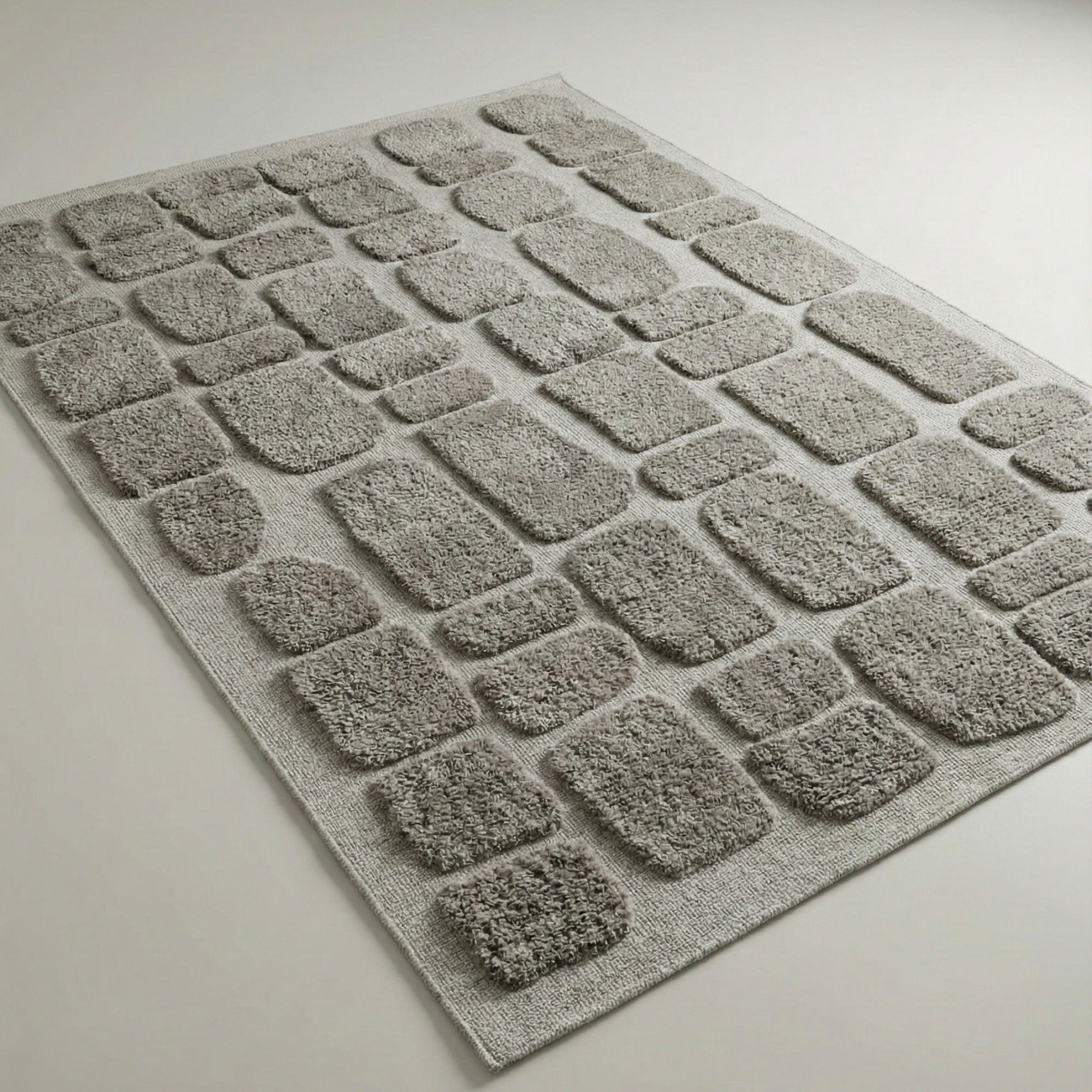 PHRG0046 سجادة بيترا النيوزيلندية المصنوعة يدويًا من الصوف - رمادي عضوي | 180×230 سم