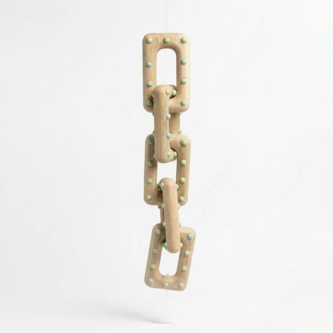 1910-30 Luhpar Wooden Rings Hanging Decor with Dotted Detail