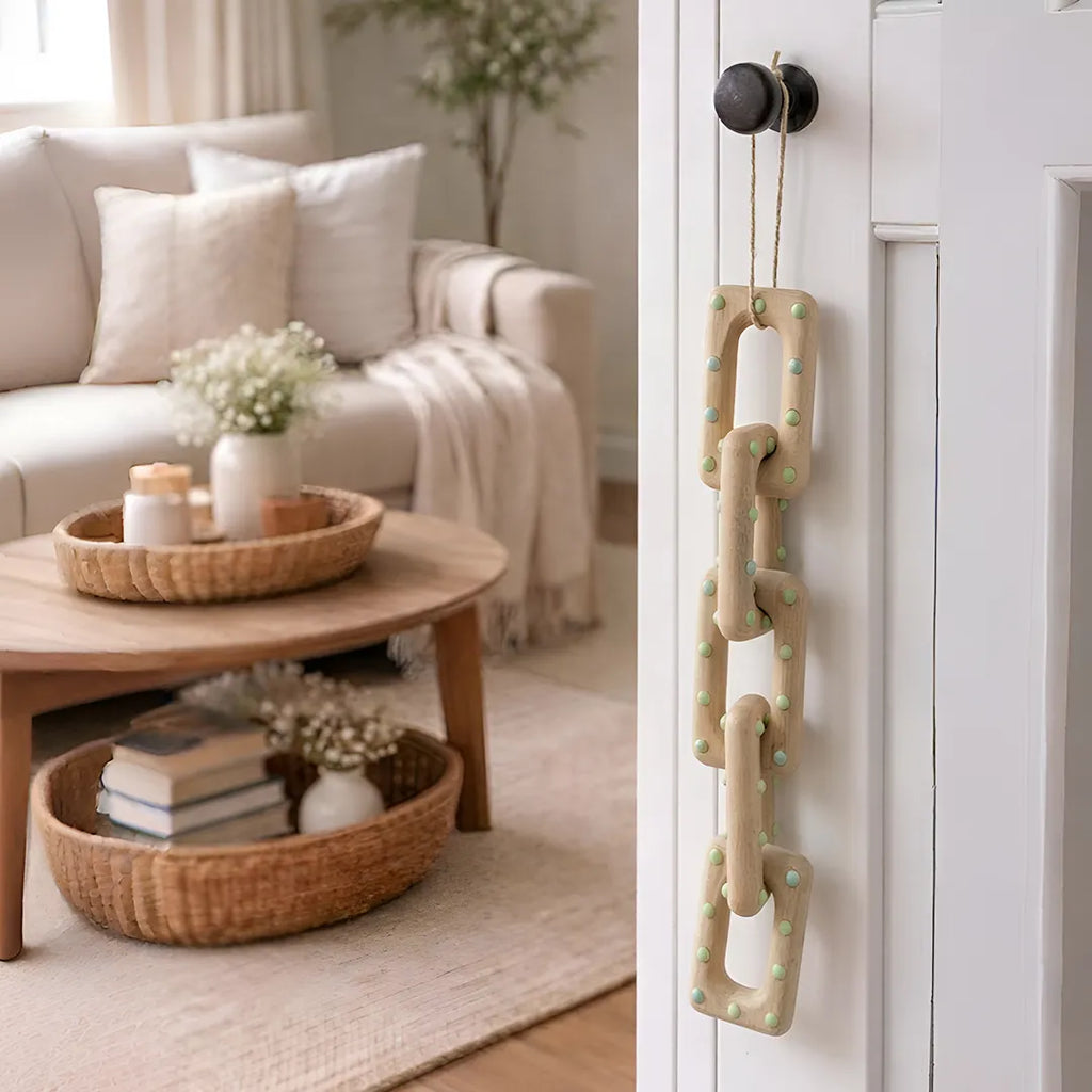 1910-30 Luhpar Wooden Rings Hanging Decor with Dotted Detail