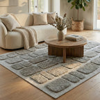 PHRG0046 سجادة بيترا النيوزيلندية المصنوعة يدويًا من الصوف - رمادي عضوي | 200×300 سم