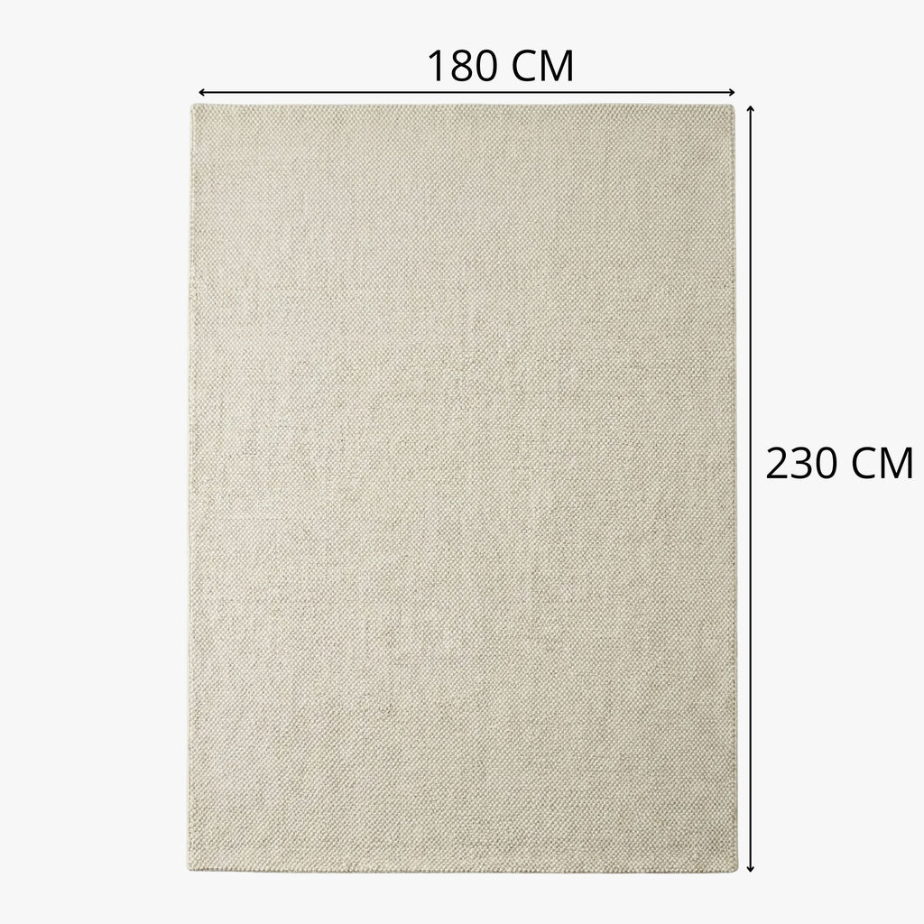 سجادة صوفية من صوف بيبل لوب PHCR0003 | منسوجة يدويًا - كريمي - ١٨٠×٢٣٠ سم