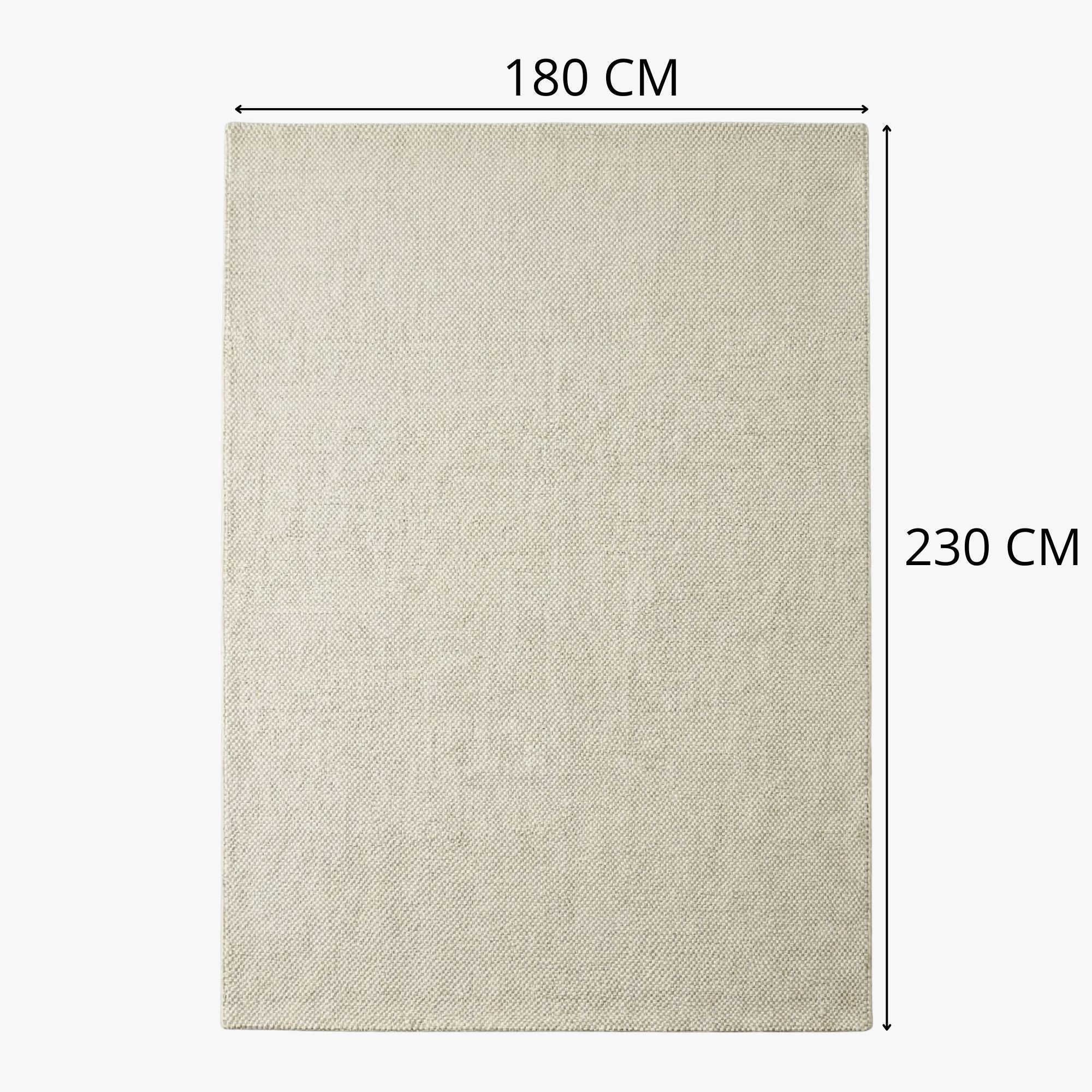 سجادة صوفية من صوف بيبل لوب PHCR0003 | منسوجة يدويًا - كريمي - ١٨٠×٢٣٠ سم