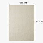 Beige rug with dimensions 200 cm x 300 cm on a white background