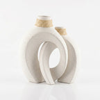 20251020 Ceramic Vase Set 2 Pieces Hollow Design Beige