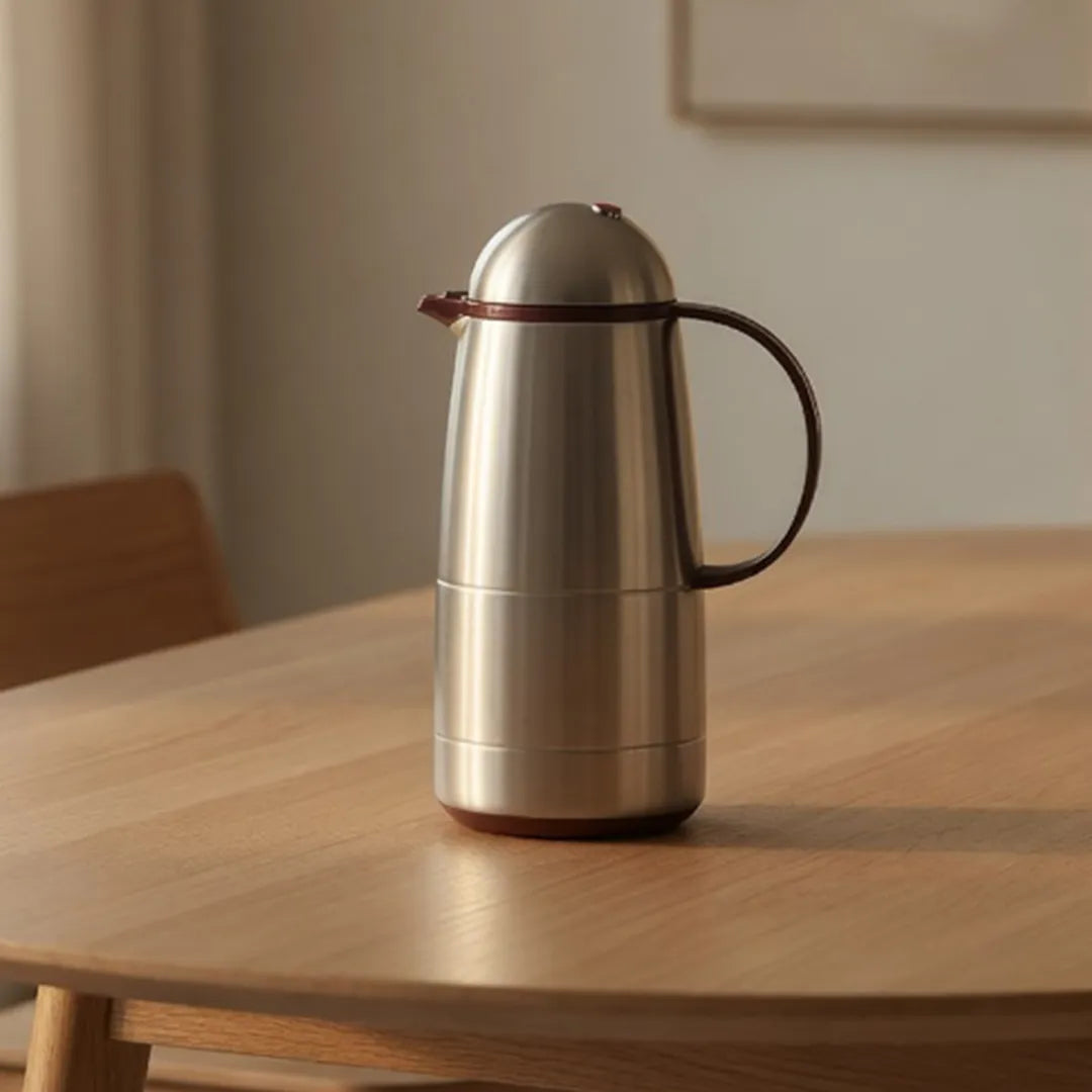 210 Rotpunkt German Chrome & Plum Thermal Flask 1L