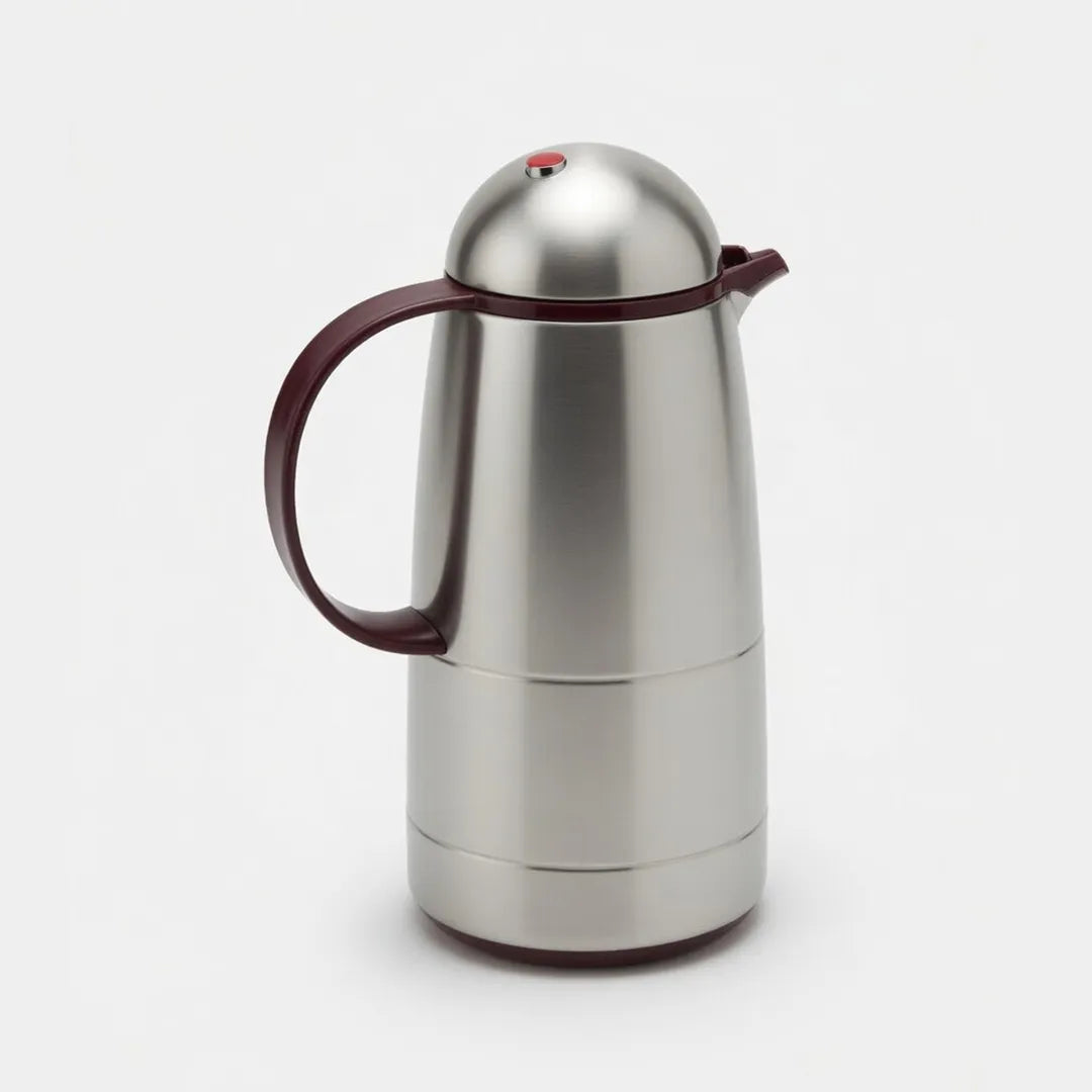 210 Rotpunkt German Chrome & Plum Thermal Flask 1L
