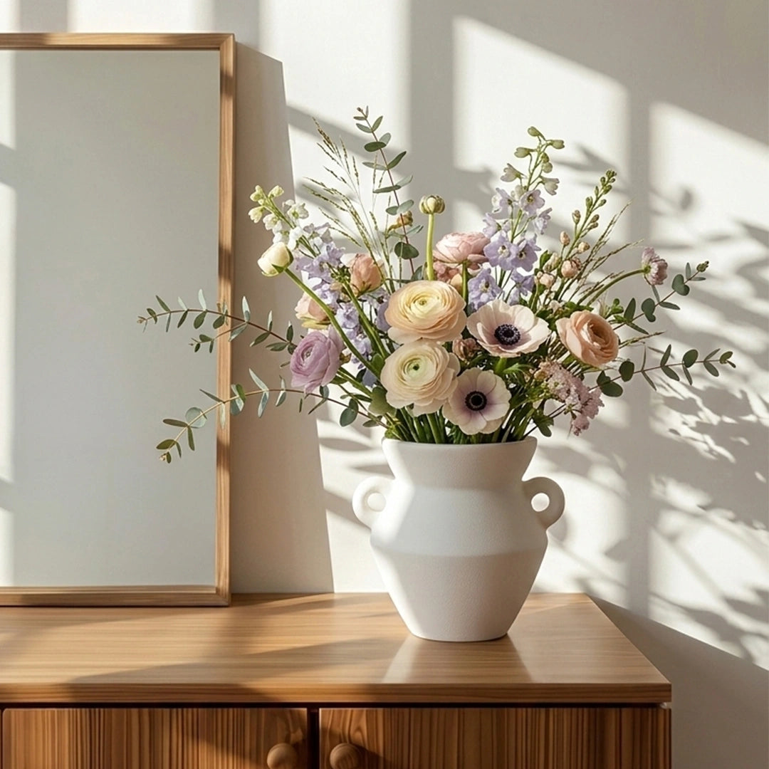 21155B-WH Flower Vase - L  23x28cm White