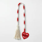 1024-11 Luhpar Valentine Decorative Bead Hanging with Heart Tag & Tassel