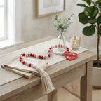 1024-11 Luhpar Valentine Decorative Bead Hanging with Heart Tag & Tassel