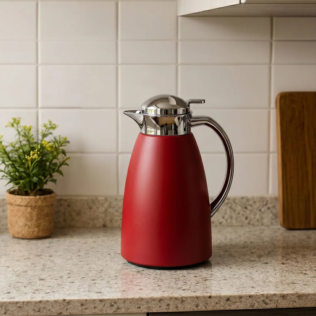 2258888 EMSA Campo Red Vacuum Jug Thermal Flask 1L
