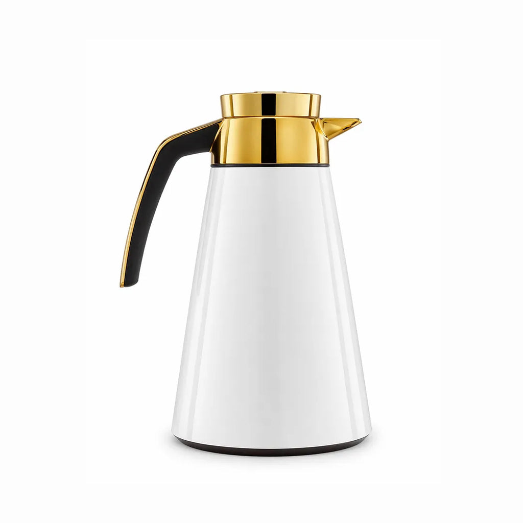 2259126 EMSA Cone Thermal Flask 1.5L White & Gold Finish