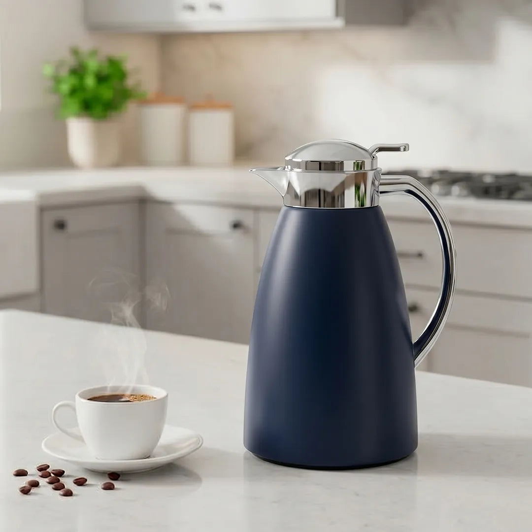 2259768 EMSA Campo Navy Vacuum Jug Thermal Flask 1L