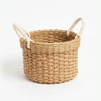 26330-10 Handwoven Round Storage Basket with Rope Handles – Small & Medium