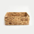 26330-14 Natural Rectangular Water Hyacinth Storage Basket with Cutout Handles – Small & Medium