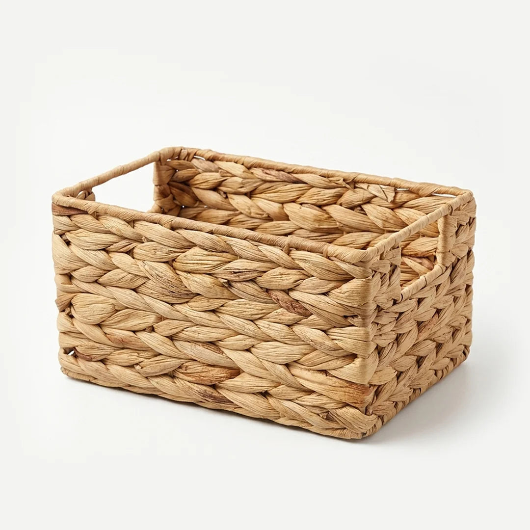 26330-15 Natural Rectangular Water Hyacinth Storage Basket – Small, Medium & Large