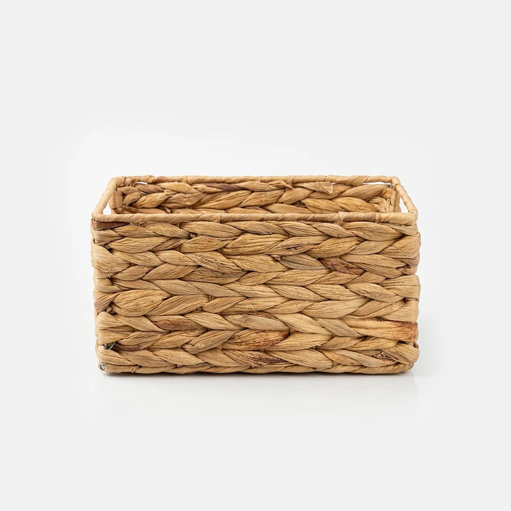 26330-15 Natural Rectangular Water Hyacinth Storage Basket – Small, Medium & Large
