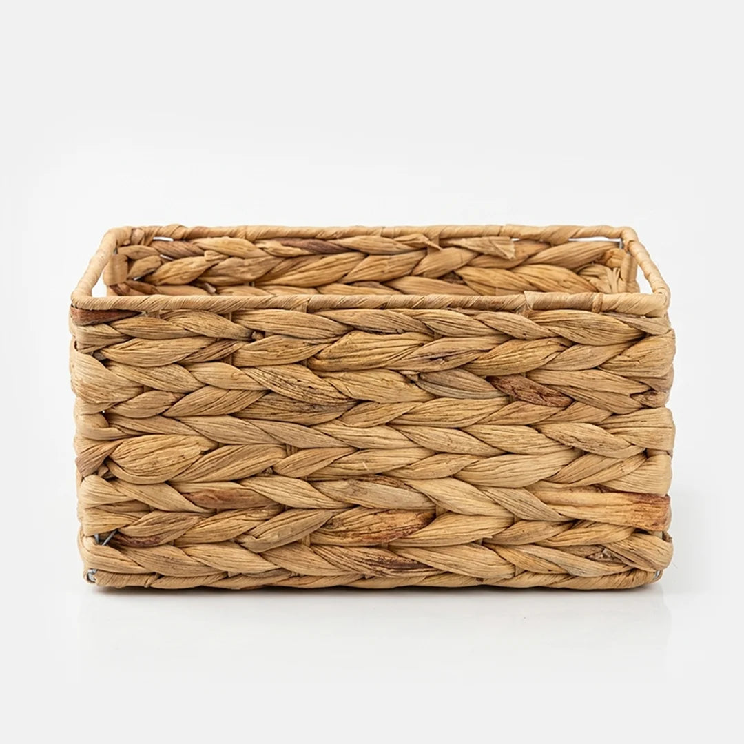 26330-15 Natural Rectangular Water Hyacinth Storage Basket – Small, Medium & Large