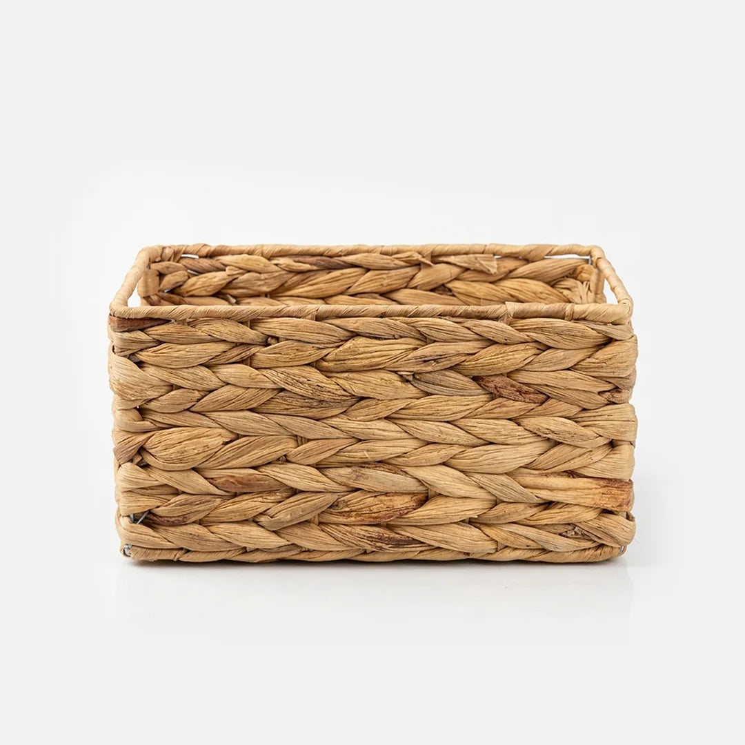 26330-15 Natural Rectangular Water Hyacinth Storage Basket – Small, Medium & Large