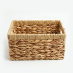 26330-16 Natural Rectangular Water Hyacinth Storage Basket with Integrated Handles – Small, Medium & Large