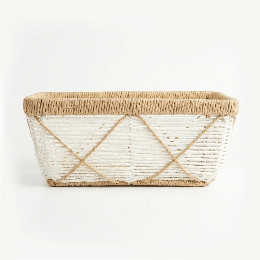 26330-1 Natural Rectangular Rattan Storage Basket – Small, Medium & Large