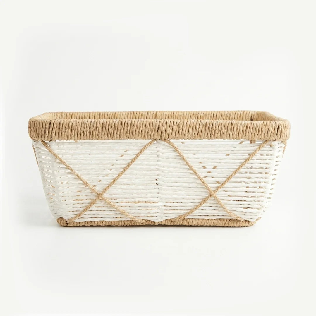 26330-1 Natural Rectangular Rattan Storage Basket – Small, Medium & Large