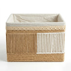 26330-33 Handwoven Rectangular Storage Basket with Fabric Lining – Small, Medium & Large