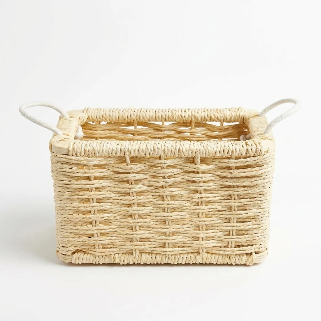 26330-35  Natural Rattan Storage Basket with Handles – Small, Medium & Large