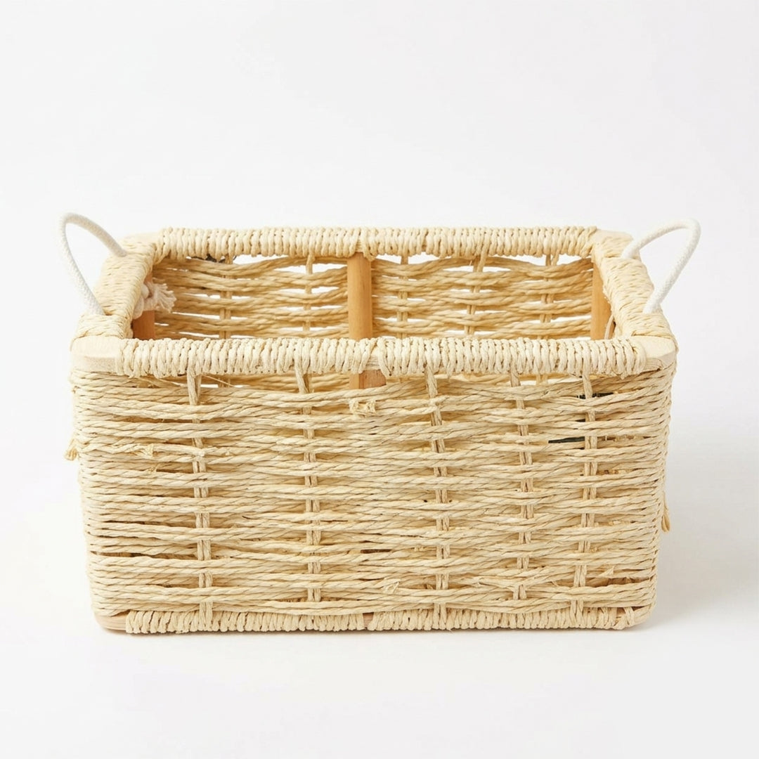 26330-35  Natural Rattan Storage Basket with Handles – Small, Medium & Large