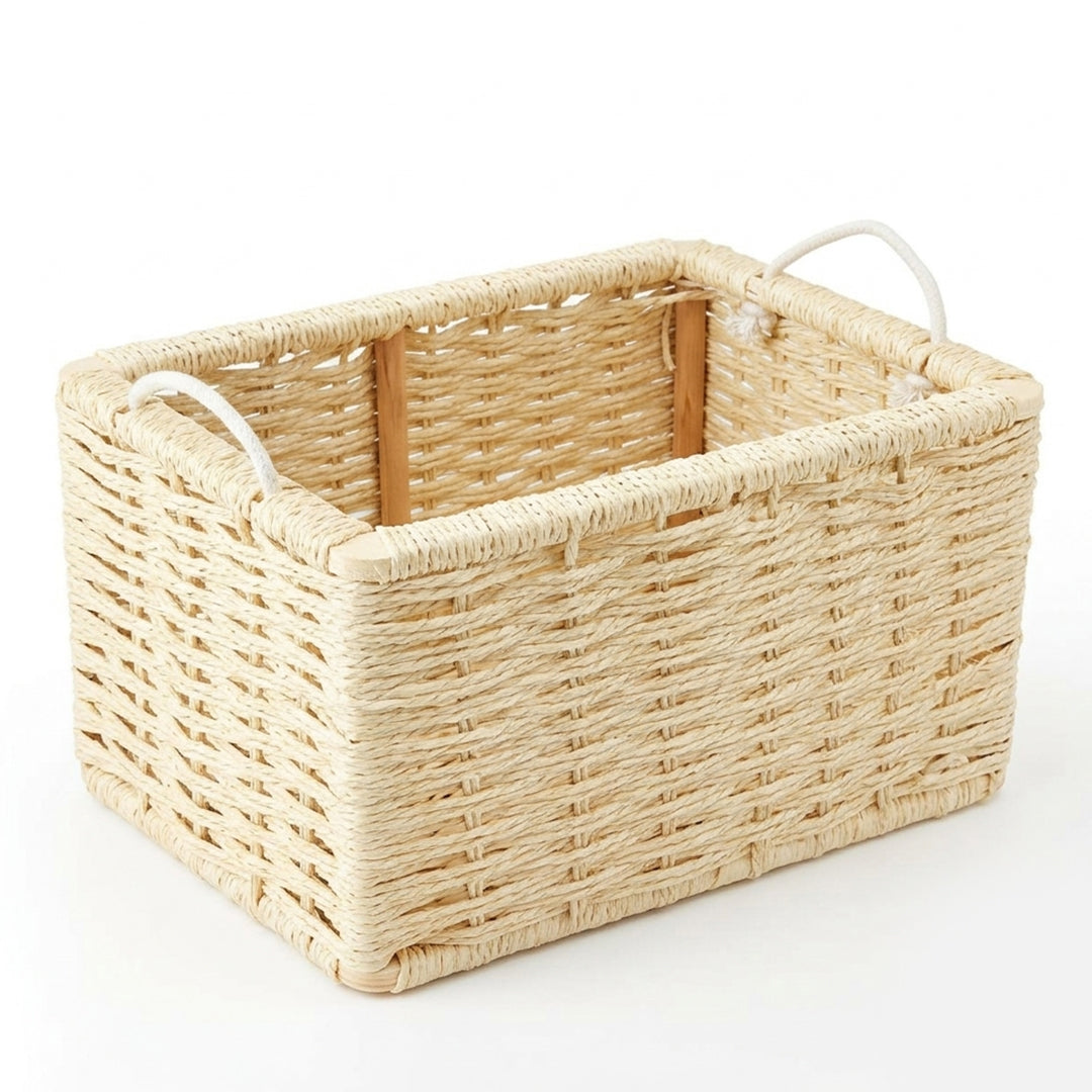 26330-35  Natural Rattan Storage Basket with Handles – Small, Medium & Large
