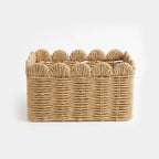 26330-3 Natural Rattan Storage Basket with Scalloped Edge – Small & Large