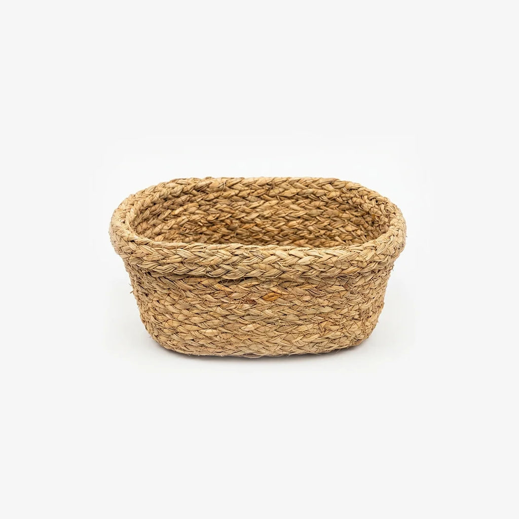 26330-6 Handwoven Oval Water Hyacinth Storage Basket Set