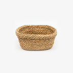 26330-6 Handwoven Oval Water Hyacinth Storage Basket Set
